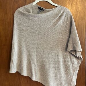 Eileen Fisher Oatmeal Asymmetrical Shrug/Cape Sweater